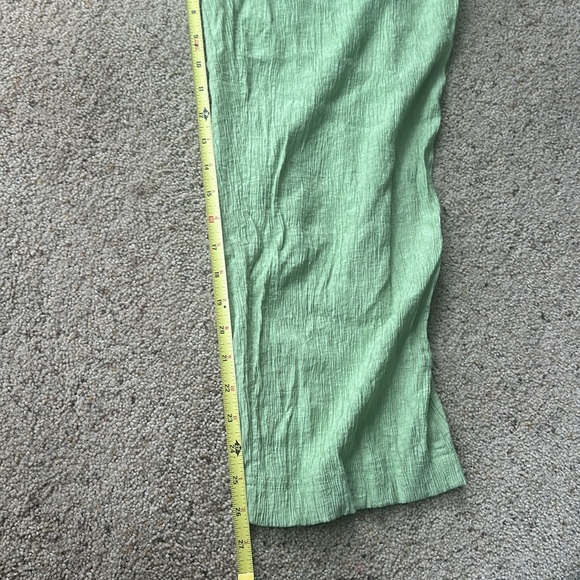 Madewell Crinkled Crepe Straight-Leg Crop Pants Green Size Medium - Picture 9 of 11